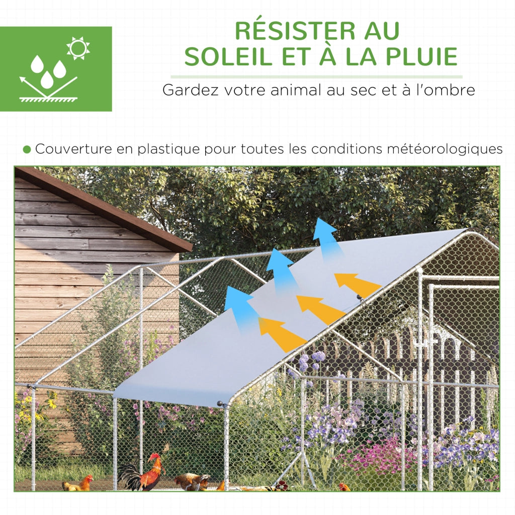 Recinto Esterno per Pollaio Voliera ¨C Minimal ¨C Grigio 3x6x2 m