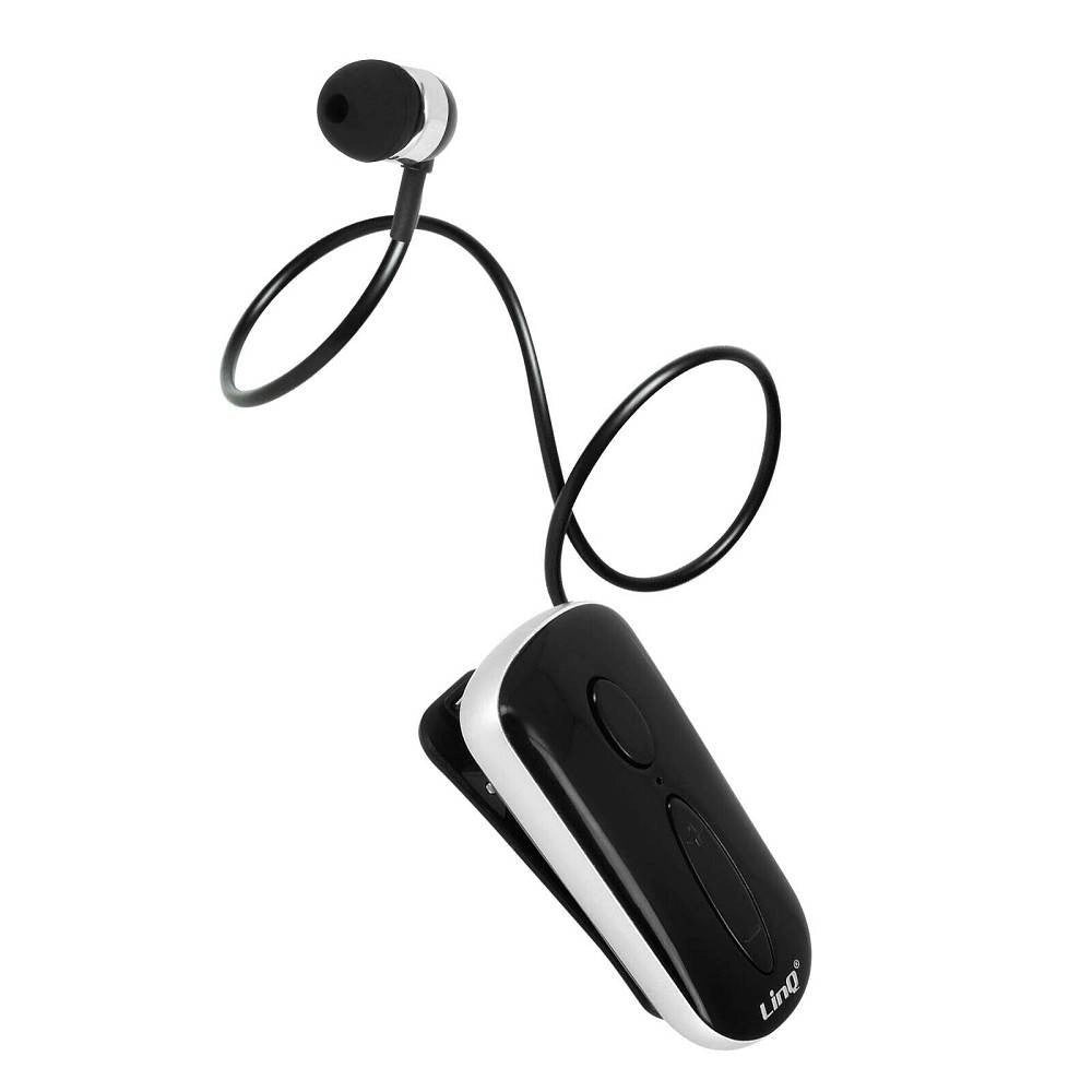 Trade Shop - Mono Auricolare Stereo Bluetooth Con Clip-on Retrattile Associa 2 Cellulari K36 -