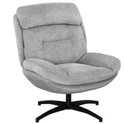 Poltrona Girevole ¨C Minimal ¨C Tessuto Chenille Grigio Nero