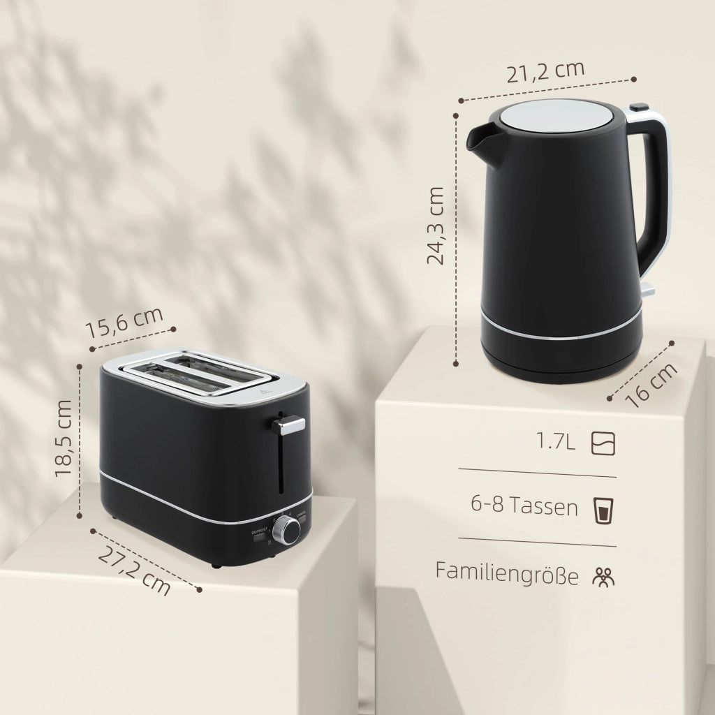 Bollitore e tostapane ¨C Minimal ¨C Nero/Acciaio