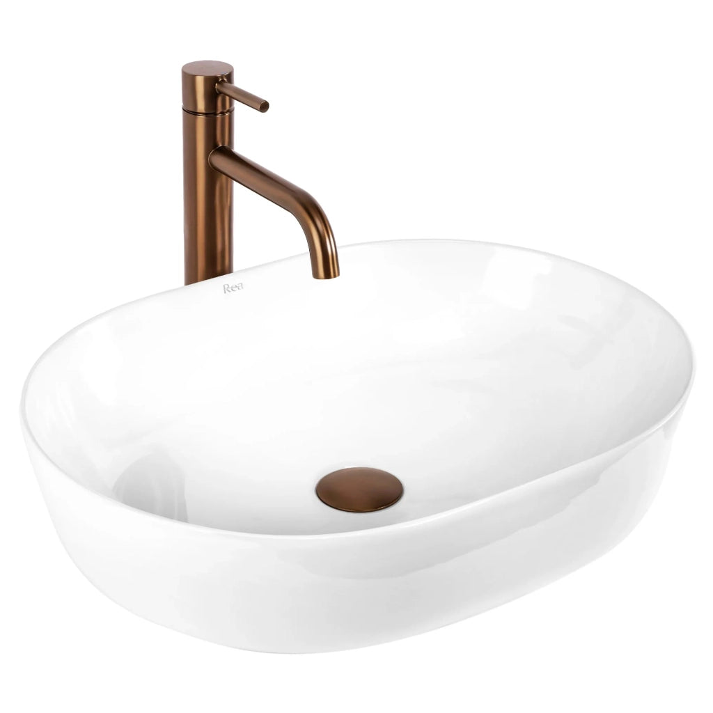 Lavabo Da Appoggio In Ceramica Cleo 50 White-rea