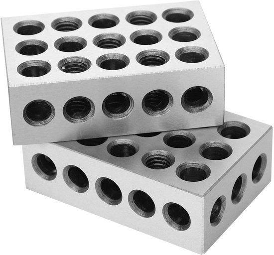 Blocco di precisione Ultra Naukoeurig - 1-2-3 Blocco - Blocco parallelo - Blocco metrico - Strumento di precisione - 23 fori - Blocco di misura