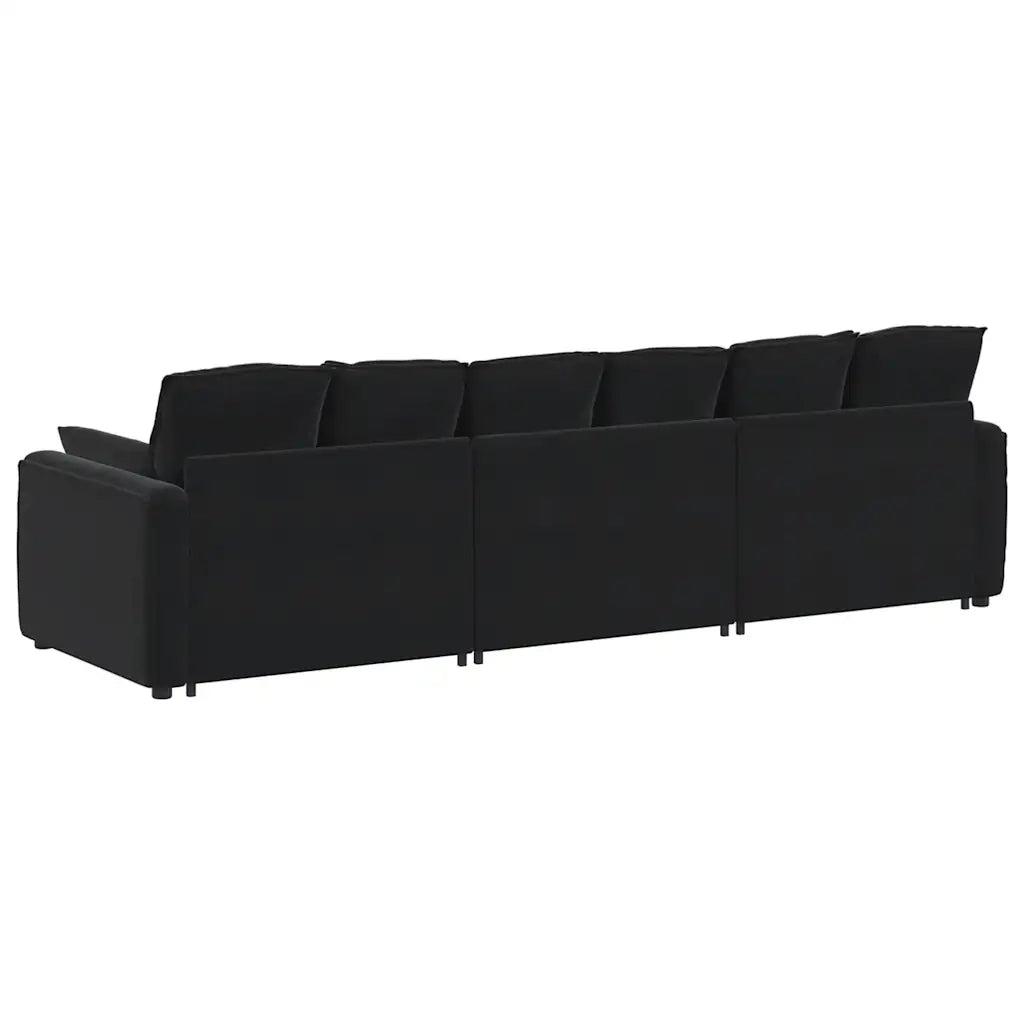 Divano Modulare con Cuscini Nero 3321104