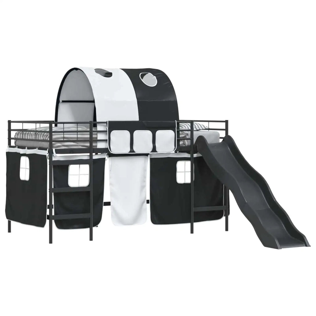 Struttura del letto loft per bambini-Giroletto per bambini Nero 107 x 200 cm Metallo 218459
