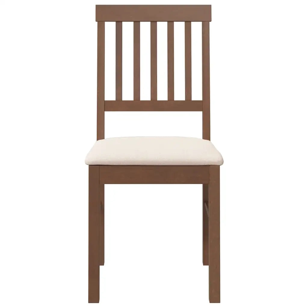 Sedie da Pranzo con Cuscini 2pz Marrone Legno Massello di Hevea 4102425