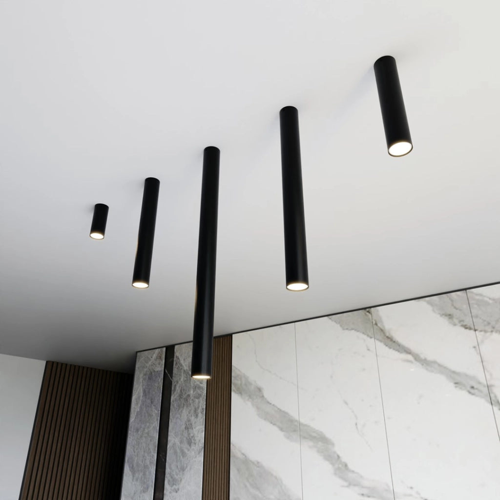Faretto soffitto nero tondo 80cm GU10 8W Emibig TECNO