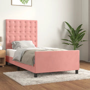 Giroletto con Testiera Rosa 80x200 cm in Velluto 3125970