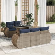 Set Divano da Giardino 6pz con Cuscini Grigio Polyrattan Acacia 3326572