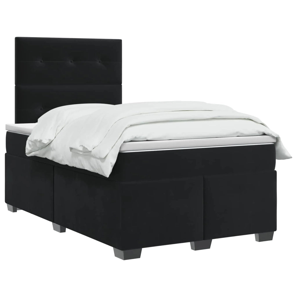Letto box spring con materasso Nero 120 x 190 cm Velluto 3453604