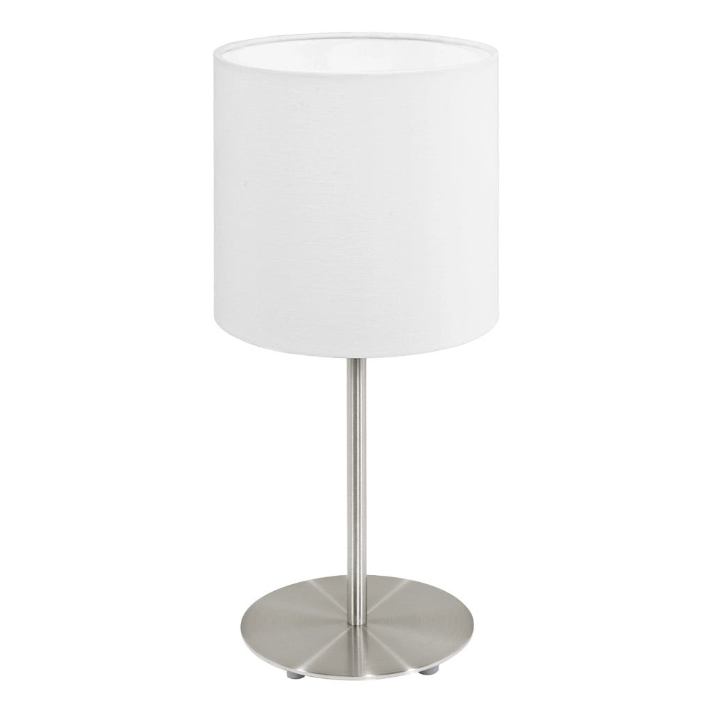 Lampada Da Tavolo Moderna Pasteri Acciaio Nichel Satinato Luce E14