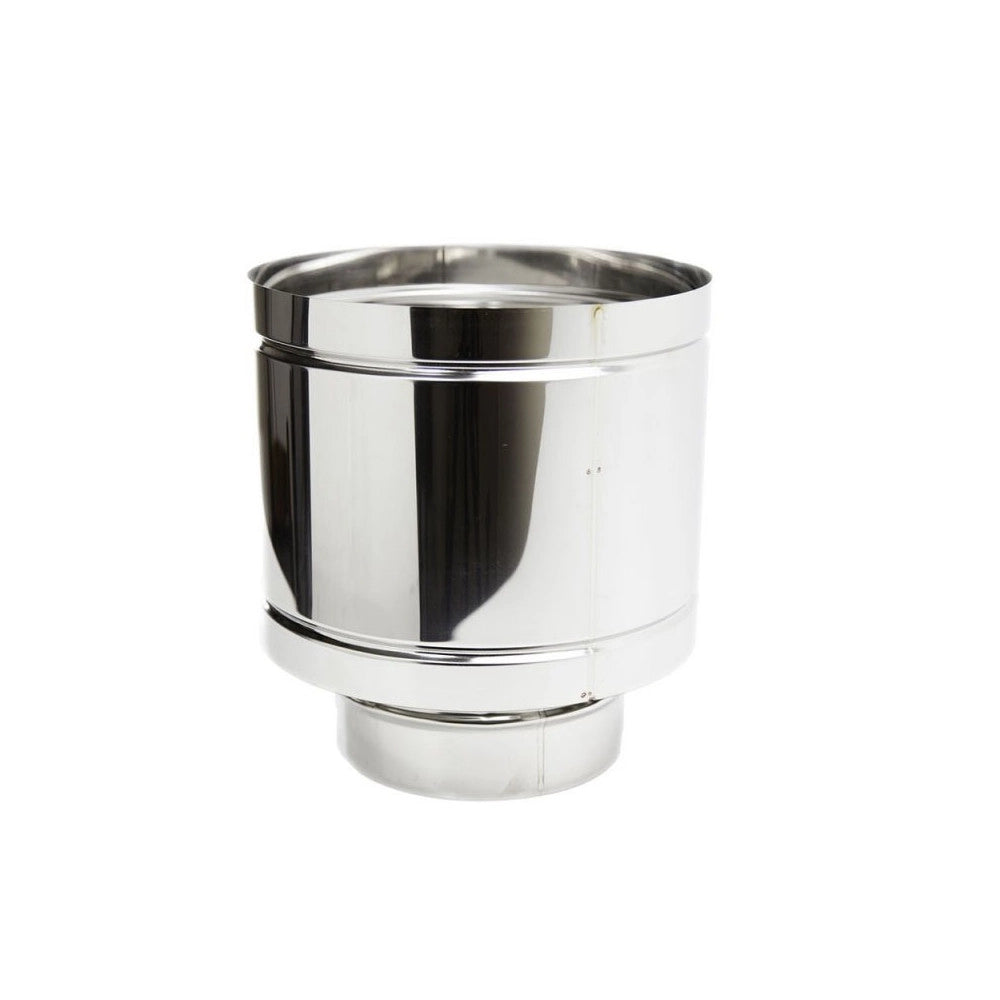 Fumaiolo da 80mm terminale tipo botte 4 venti inox aisi 304 base tonda m maschio