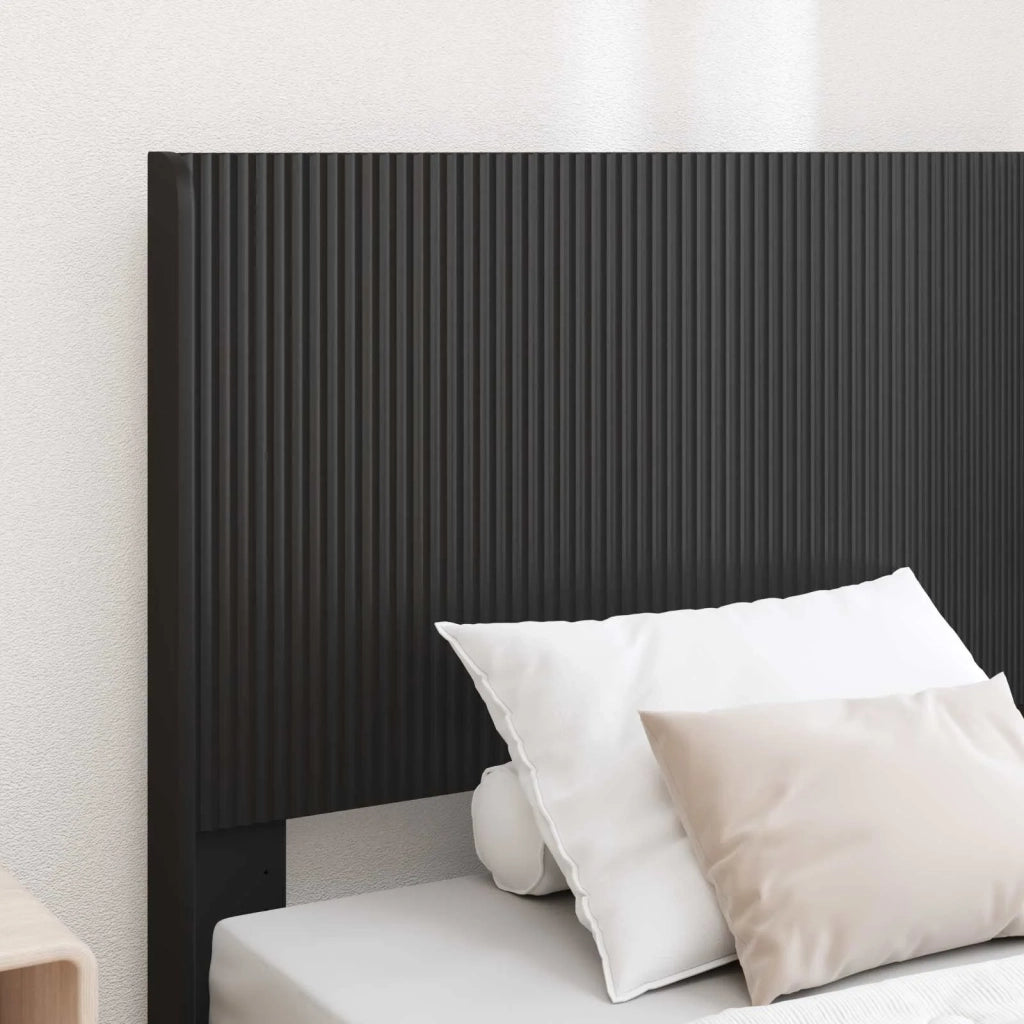 Letto singolo | Letto per adulti | Struttura del letto con stoccaggio e testata Nero 90 x 190 cm