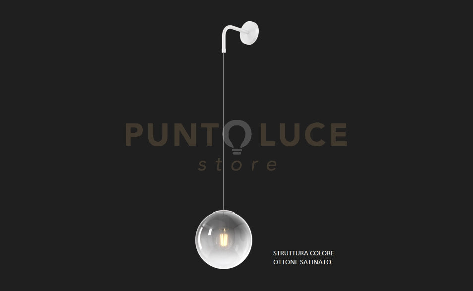 APPLIQUE OTTONE SAT. 1 LUCE VETRO FUME' 1194OS-A-FU