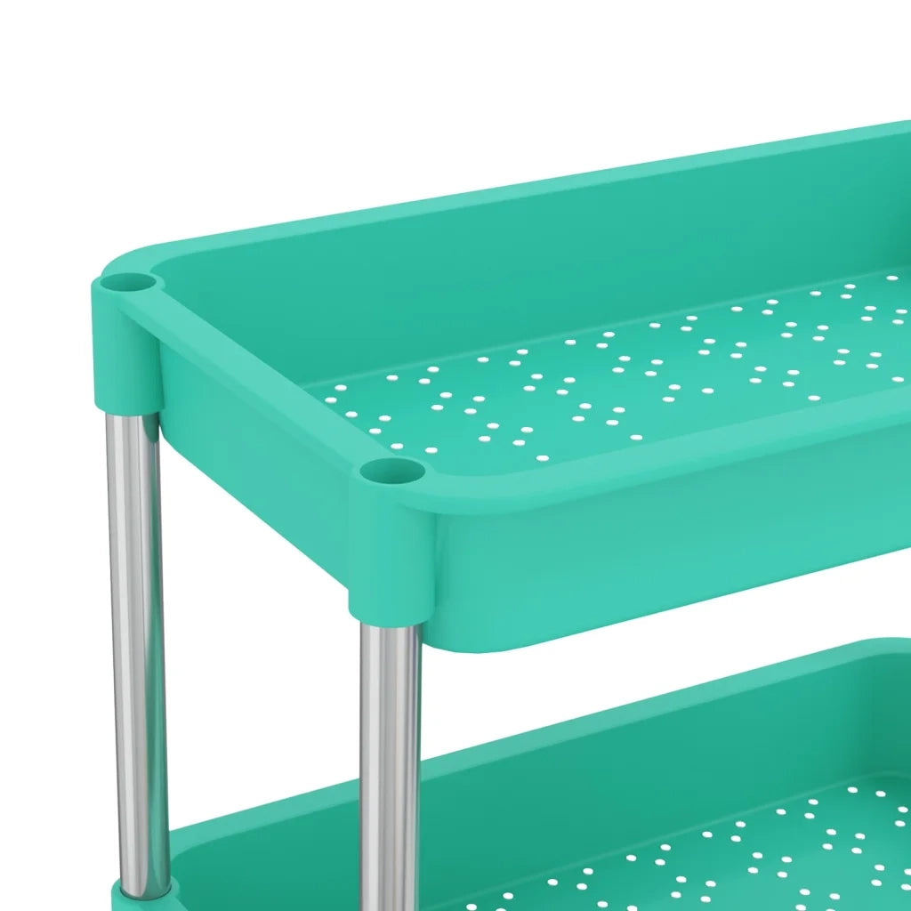 Carrello da Cucina 5 Ripiani Turchese 42x29x128 cm Ferro e ABS 336334