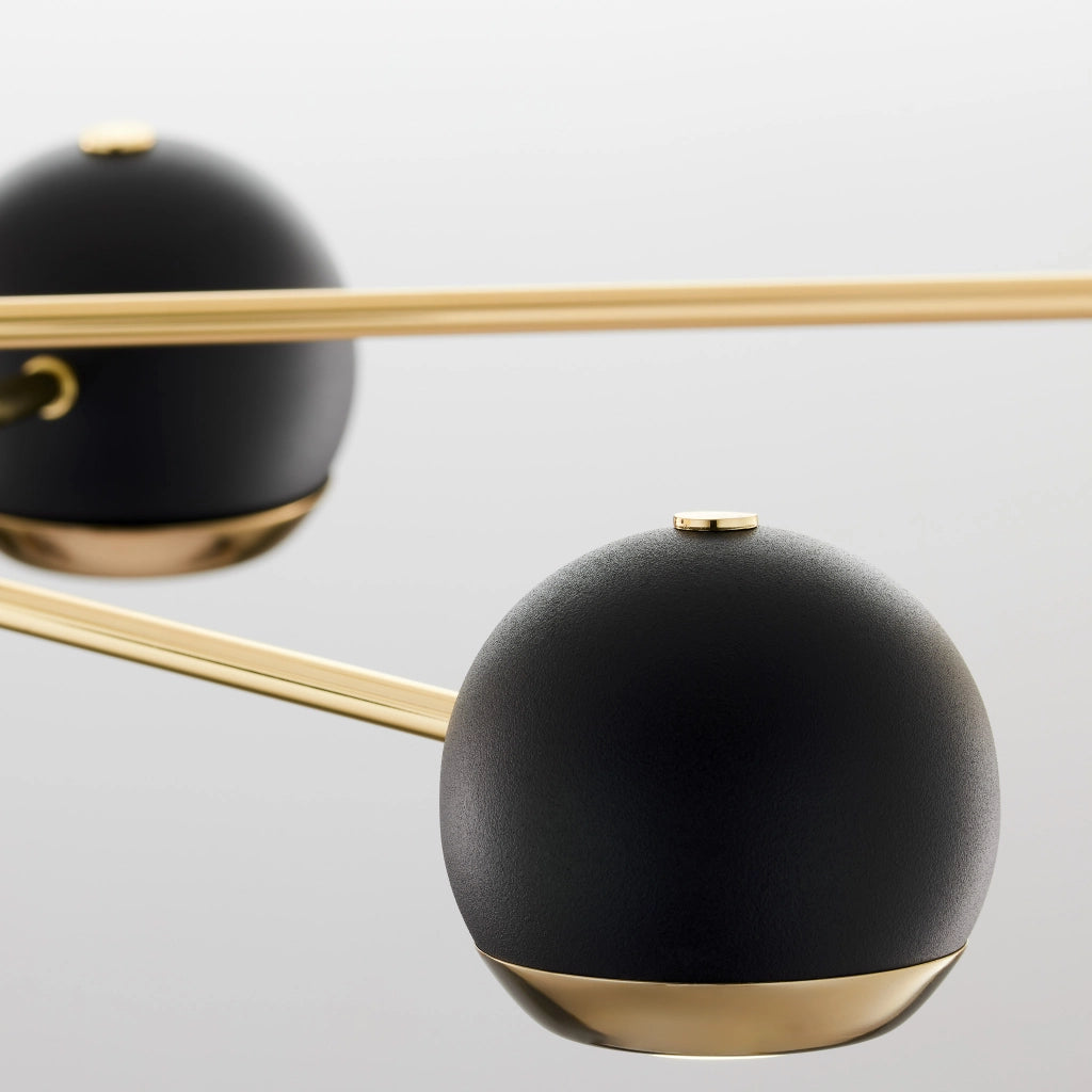 Lampada a sospensione MOKA Jupiter oro/nero 8 luci G9+GU10