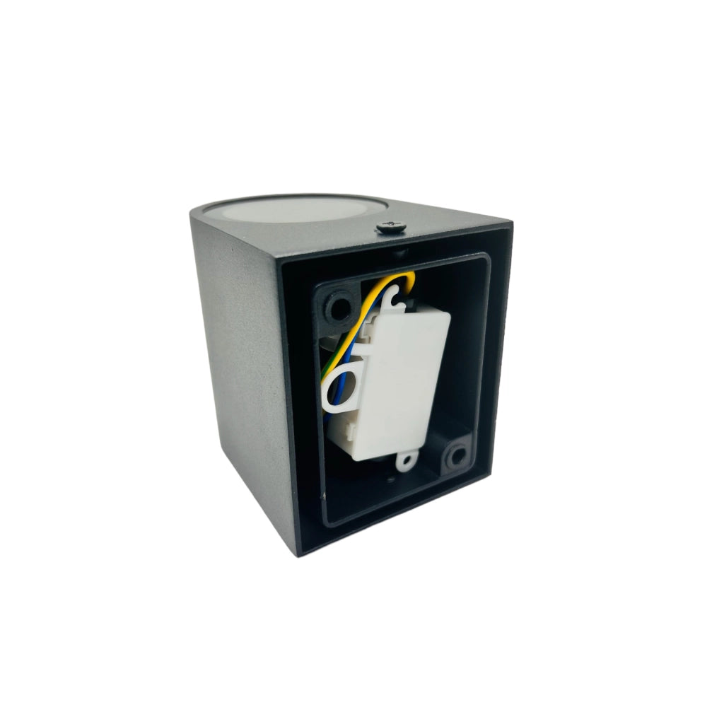 Applique lampada da parete per esterno nera con attacco per lampadine GU10