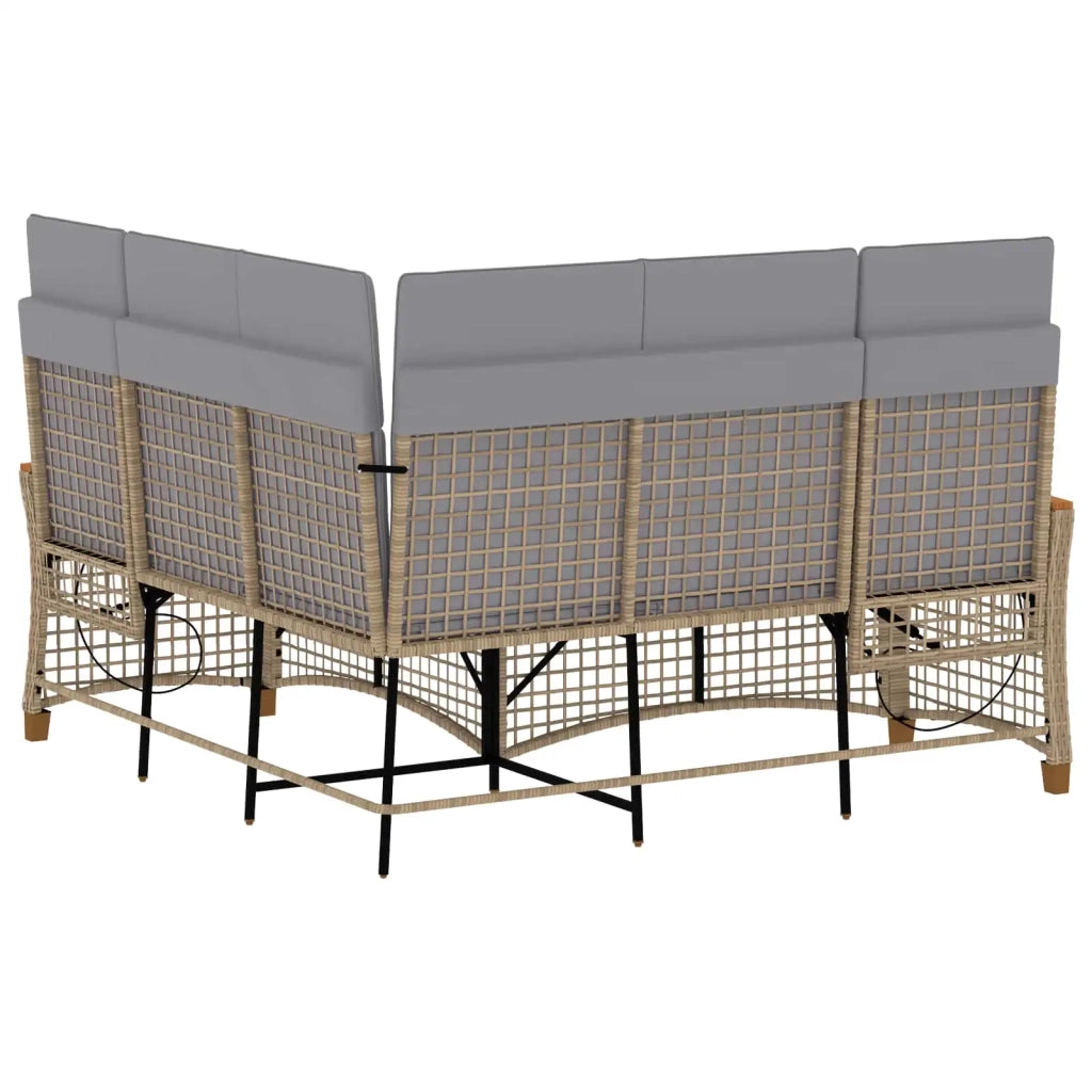 Set di Divani Recliner da Giardino Beige e Grigio Chiaro 42026825