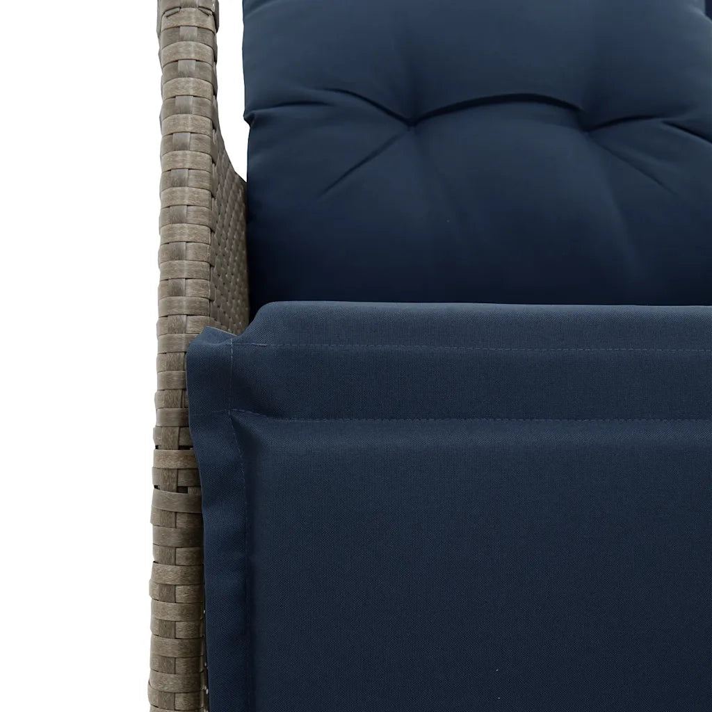 Set da Bistrot 3 pz con Cuscini Grigio in Polyrattan 365677