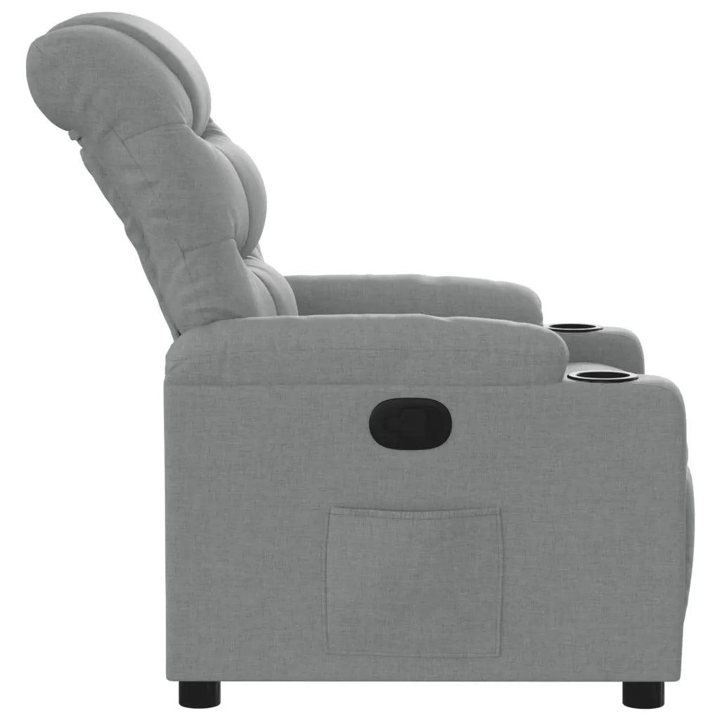 Poltrona | Sedia Relax Reclinabile in Tessuto Grigio Chiaro