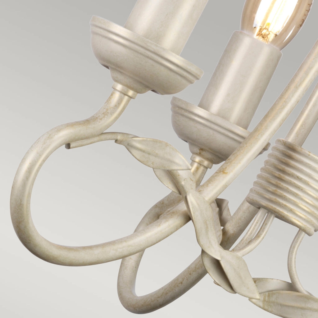 Lampadario candelabro Olivia Elstead avorio oro 3xE14