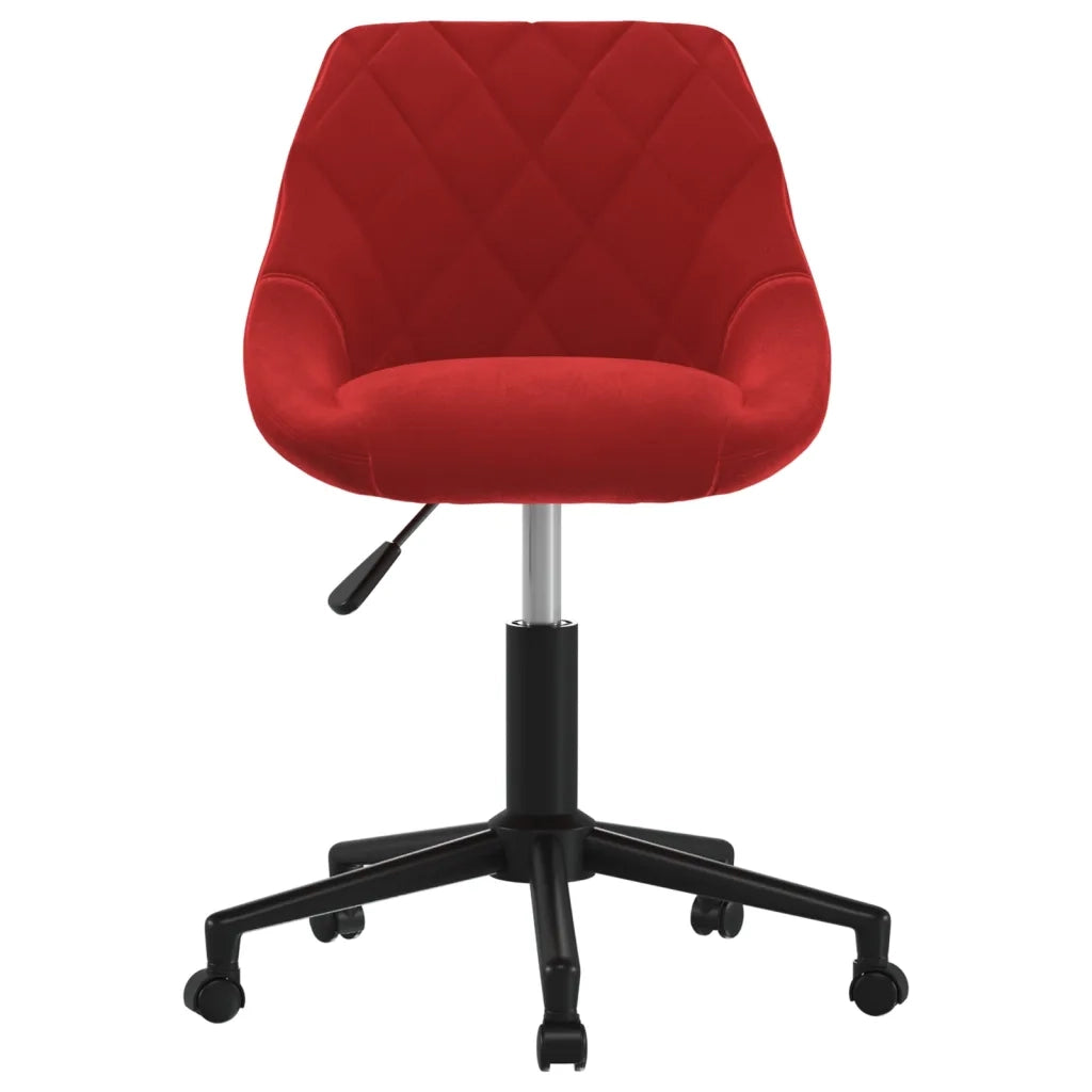 Sedia Girevole da Ufficio Rosso Vino in Velluto 335490