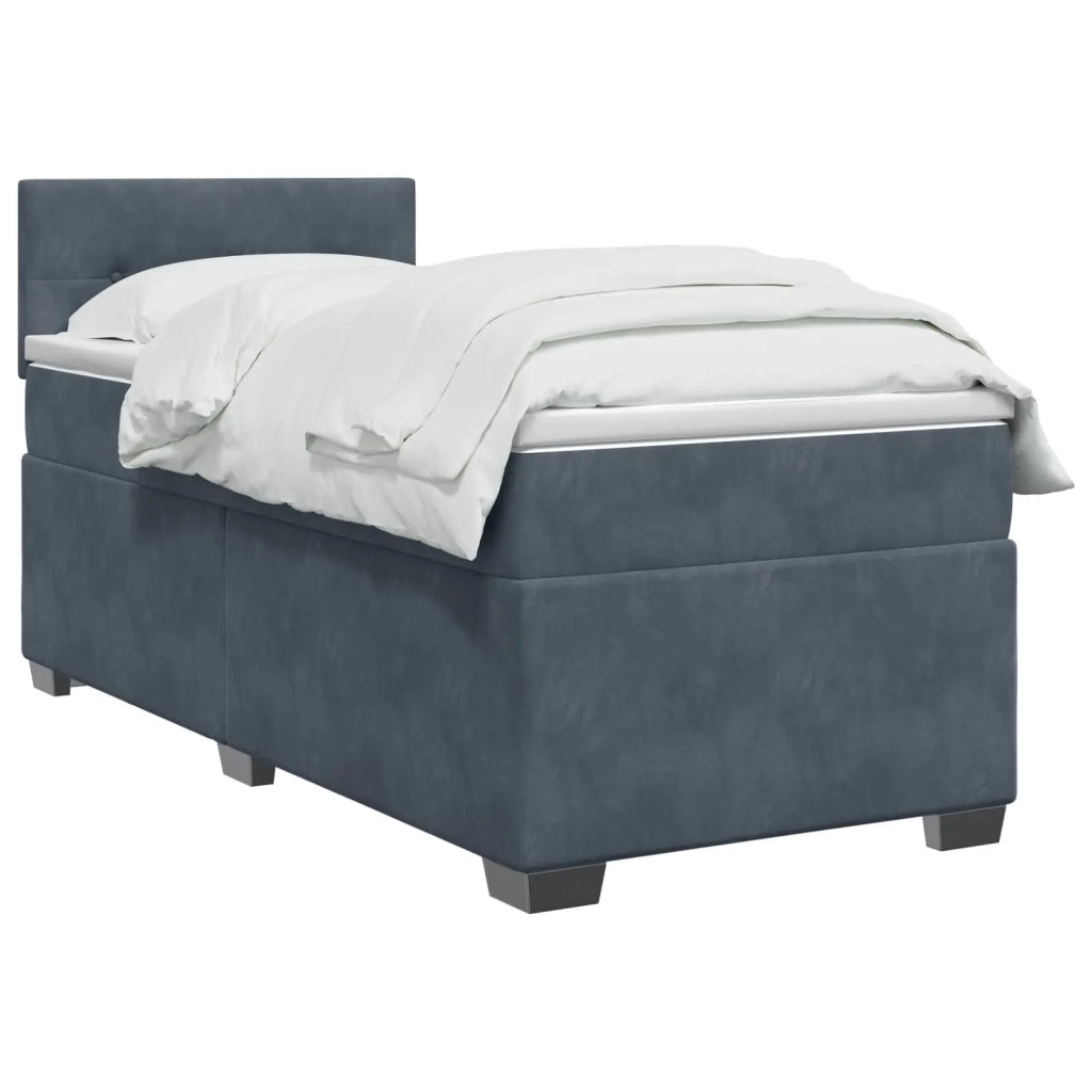 Letto box spring con materasso Grigio Scuro 80 x 200 cm Velluto 3450603