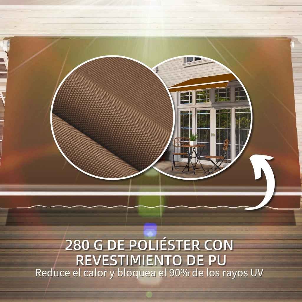 Toldo da Parete con Braccio Articolato ¨C zephmum ¨C Marrone 295x245 cm