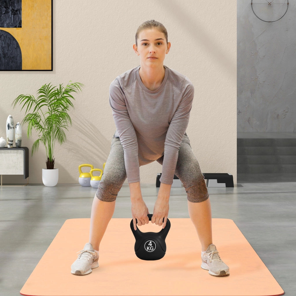 Kettlebell 4 kg ¨C Minimal ¨C Nero 18x12x20 cm