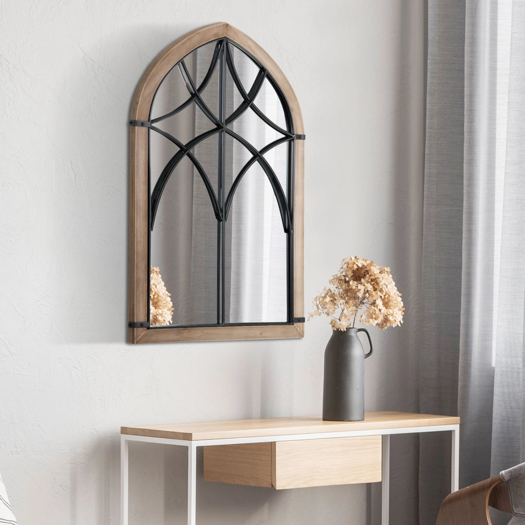 Specchio da Parete in Legno ¨C Minimal ¨C Marrone 93x60 cm
