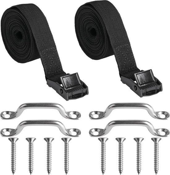Ratelle trasportabili con chiusura clip per trasporto materiali - 2 pezzi, portabici, borse da moto