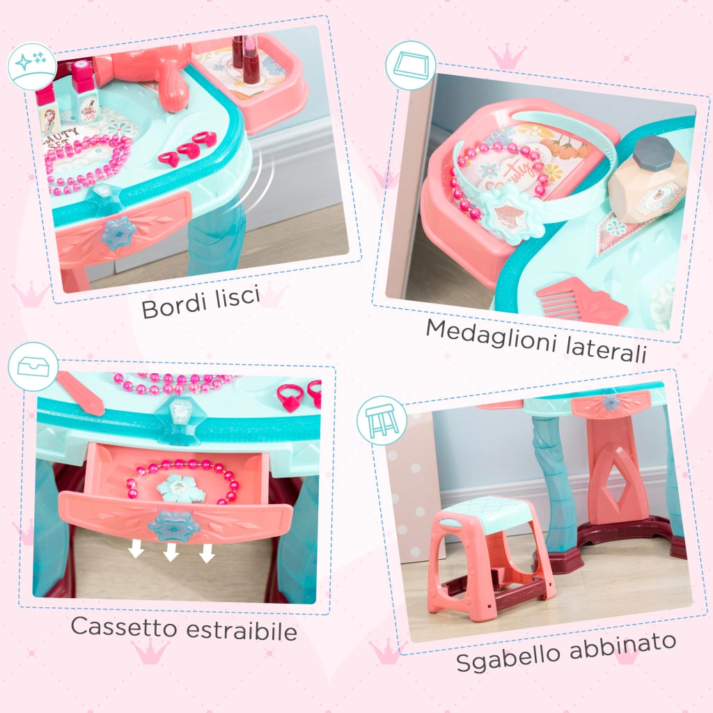 Set Toeletta con Sgabello per Bambini ¨C Minimal ¨C Bianco, Legno