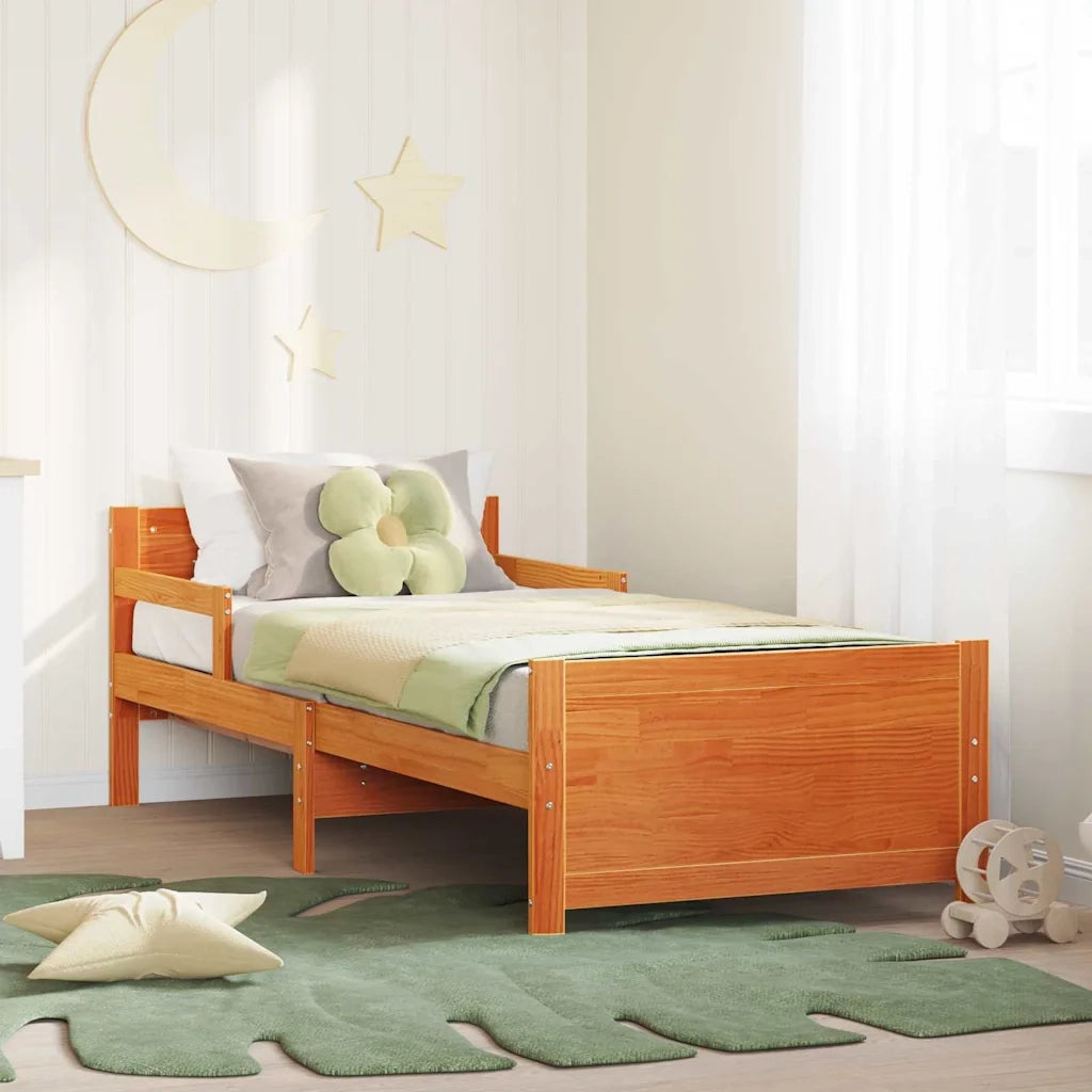 Struttura del letto con testiera Marrone cerato 80 x 200 cm 877211