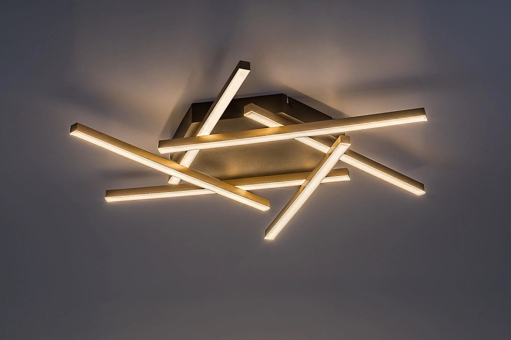 Plafoniera LED Rabalux Severine nero oro 40W 60cm esagonale
