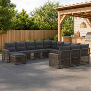 Set Divano da Giardino 12 pz Grigio e Grigio Scuro polyrattan 3435329