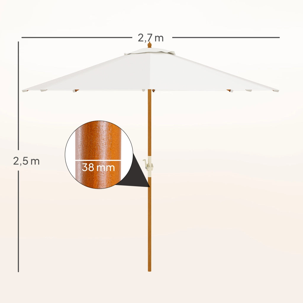 Ombrellone da giardino ¨C Minimal ¨C crema 2.5m legno