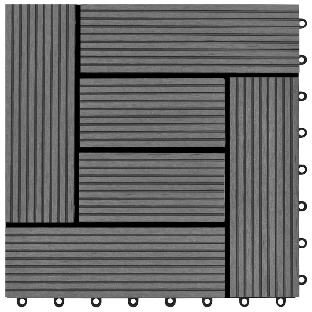 Piastrella per Decking 22 pz Grigio 30 x 30 cm WPC CFW3541569