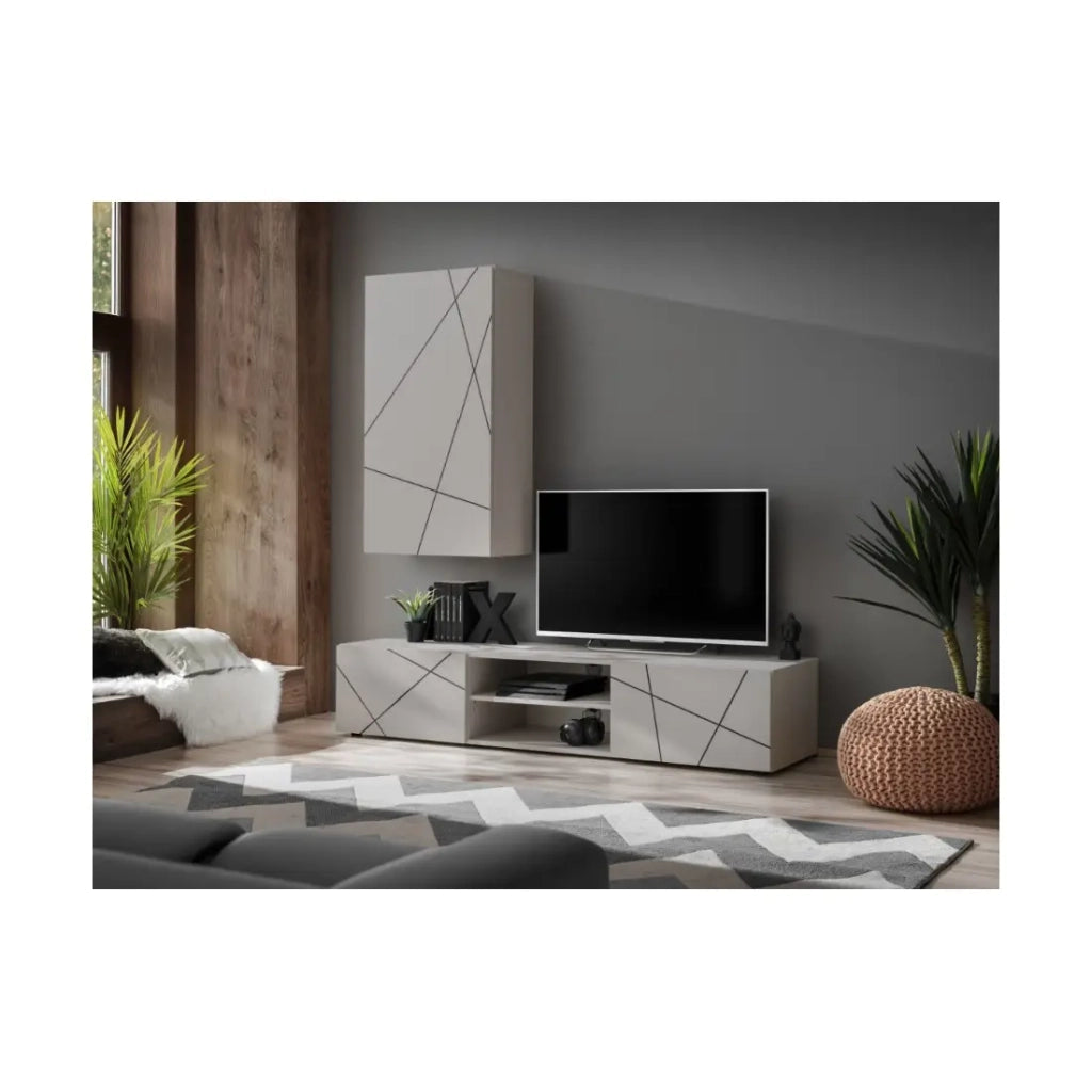 Composizione murale DASH – Mobile TV e modulo a parete – Finitura Cashmere