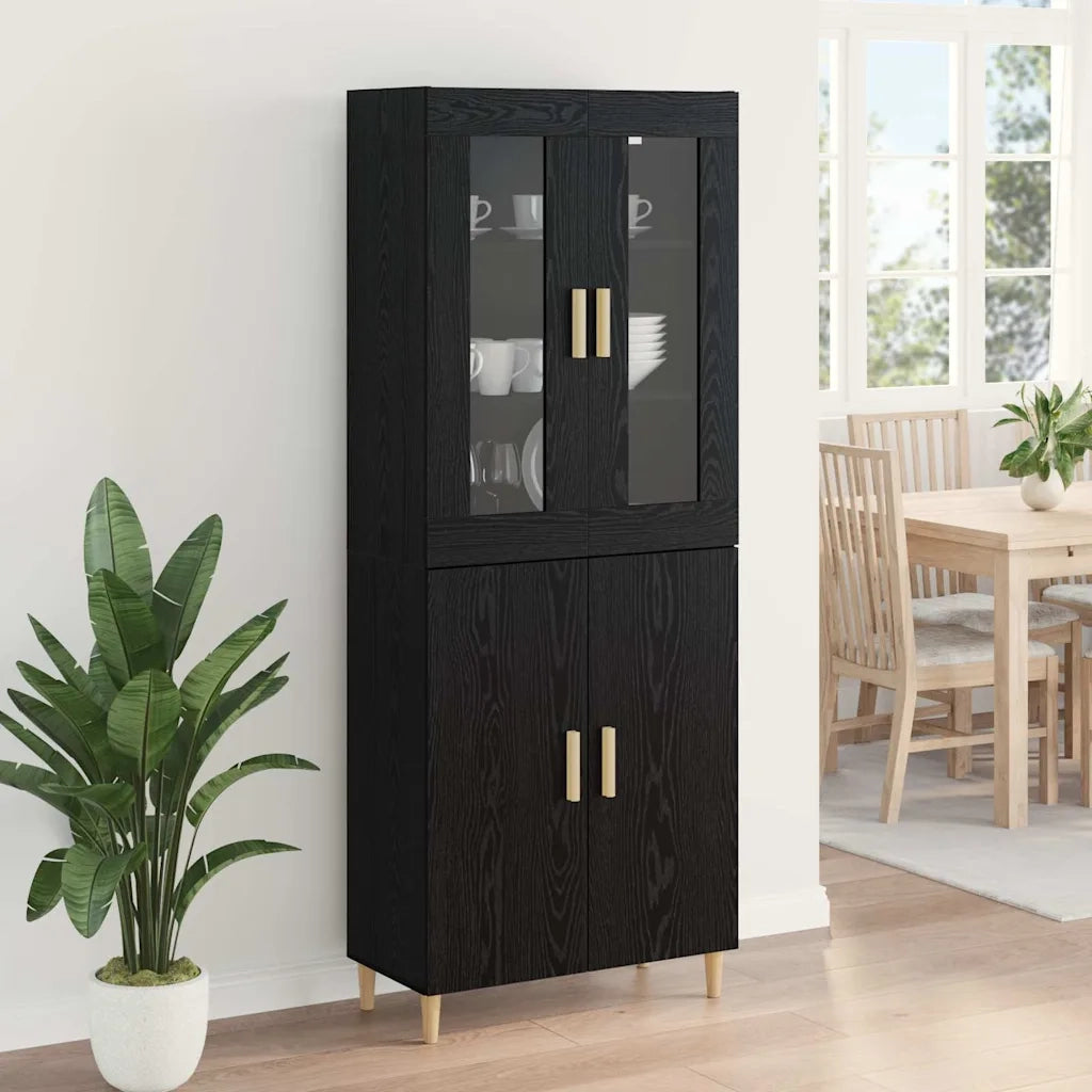 Credenza Rovere Nero 69,5 x 34 x 180 cm 3416199