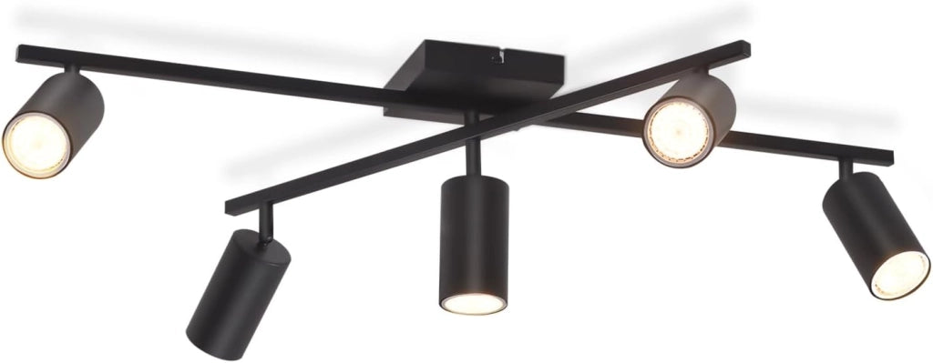 ZMH Faretto da soffitto 5 fiamme GU10 nero lampada da soffitto per camera da letto