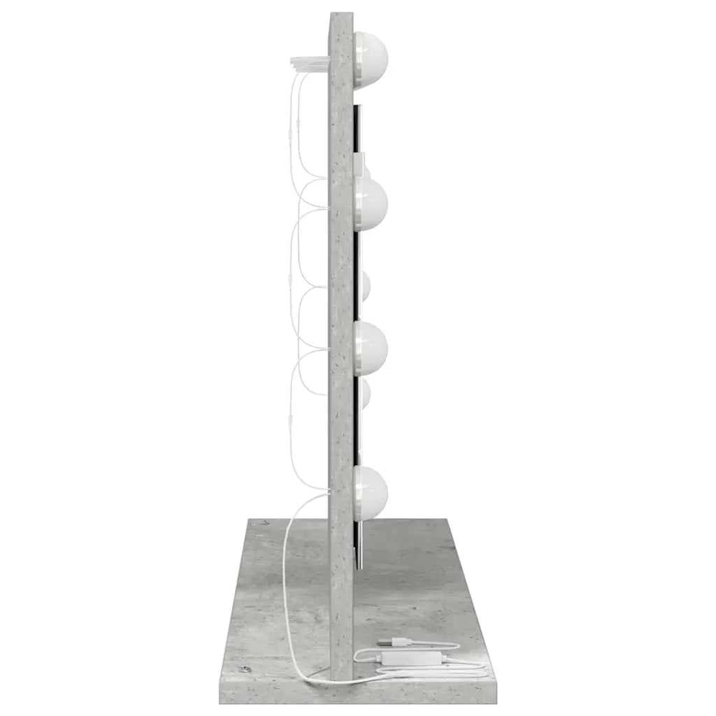 Specchio da Vanità Grigio cemento 60 x 45 x 18 cm Rettangolare 868312