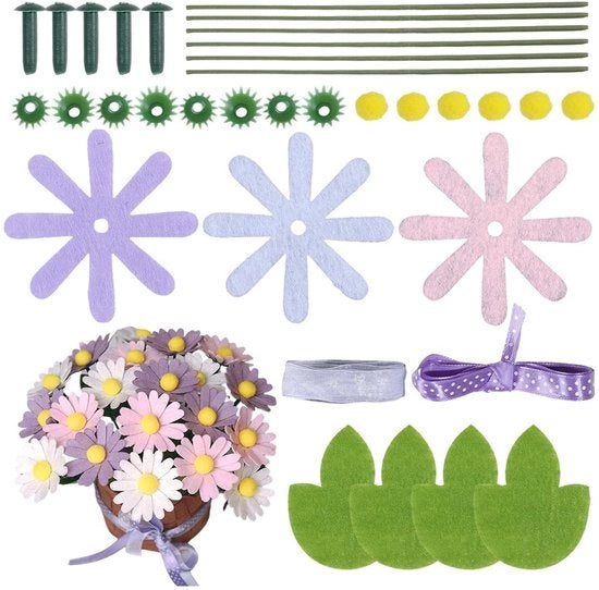 Kit di Artefatto di Fiori in Velluto con Finte Fiori e Istruzioni
