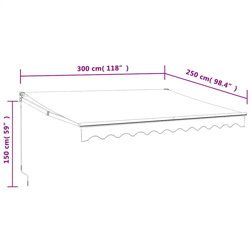 Tenda Sole Automatica Retrattile Antracite 3x2,5 m 3154486