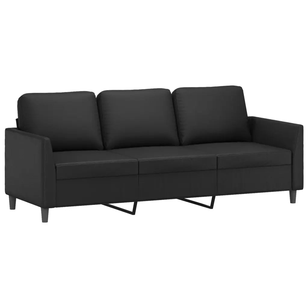 Set di Divani 4 pz con Cuscini Nero in Similpelle 3201745