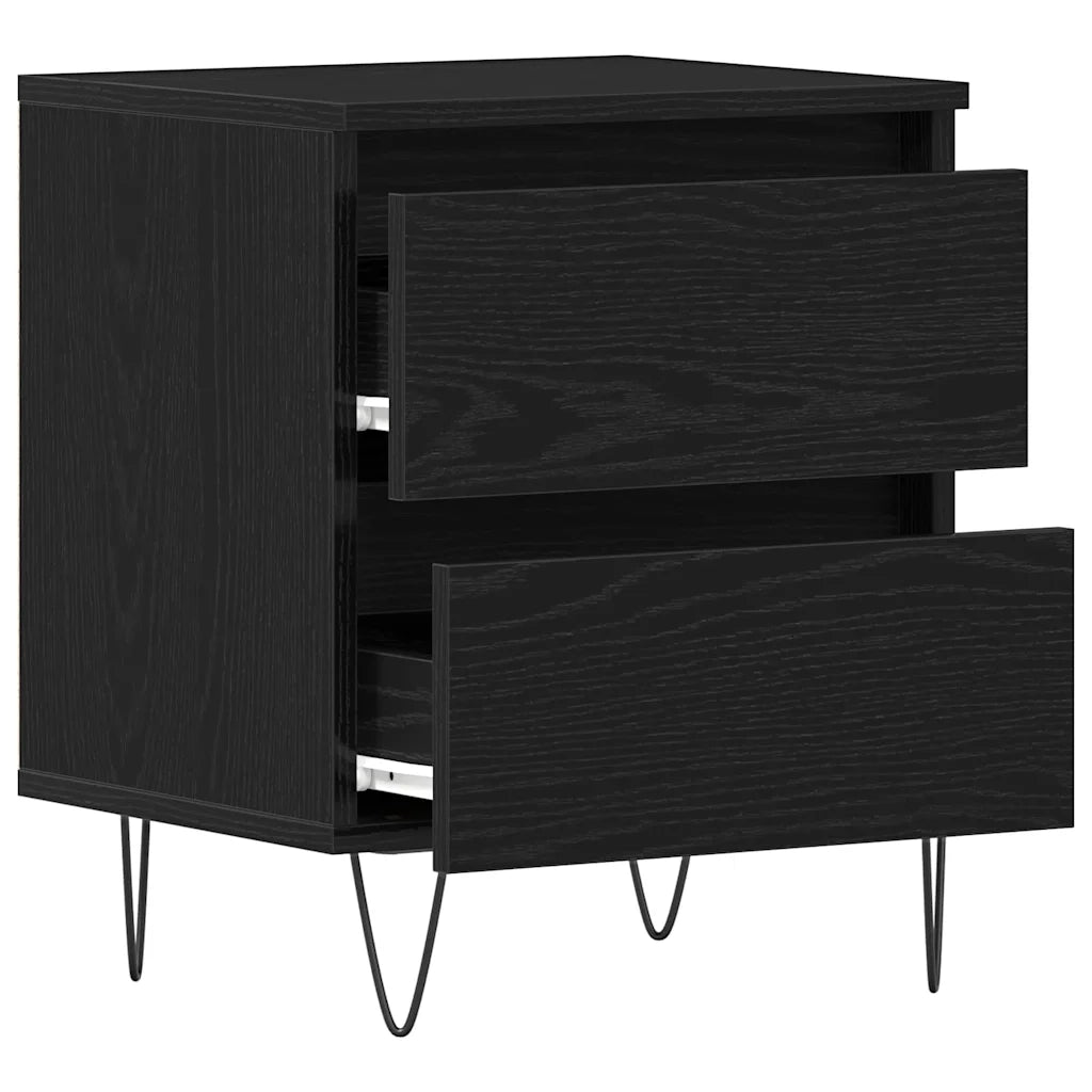 Armadio da Notte con cassetto 2 pcs Rovere nero 40 x 35 x 50 cm 863487