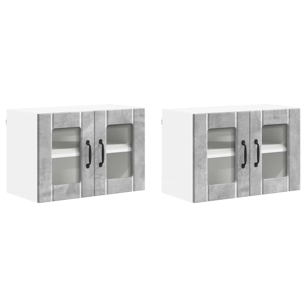 Mobile da cucina 2 pz-Set di 2 Armadio da cucina Grigio cemento 60 x 31 x 40 cm 712593