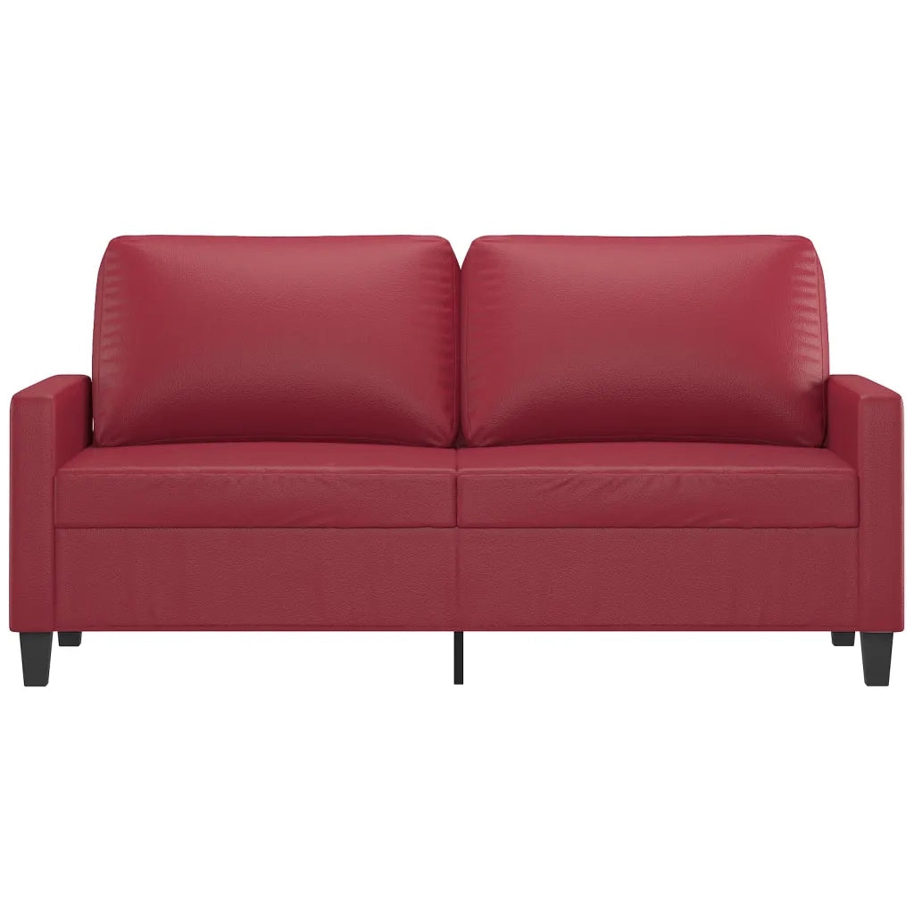 Divano a 2 Posti Rosso Vino 140 cm in Similpelle 359140