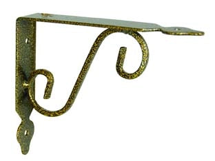 MENSOLE ORNAMENTALI BRACKETS EXTRA STRONG NERO/ORO- - mm.230x25x175h. (9x7) - 10 pezzi
