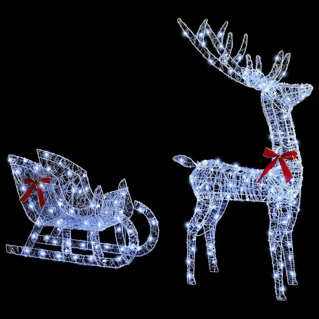 Slitta trainata da renna Bianco freddo 70 x 26 x 130 cm 42019076
