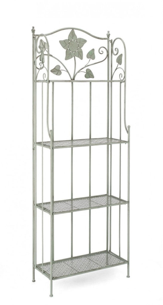 Scaffale 4 Ripiani 59x28x167 cm Harriet in Acciaio Salvia