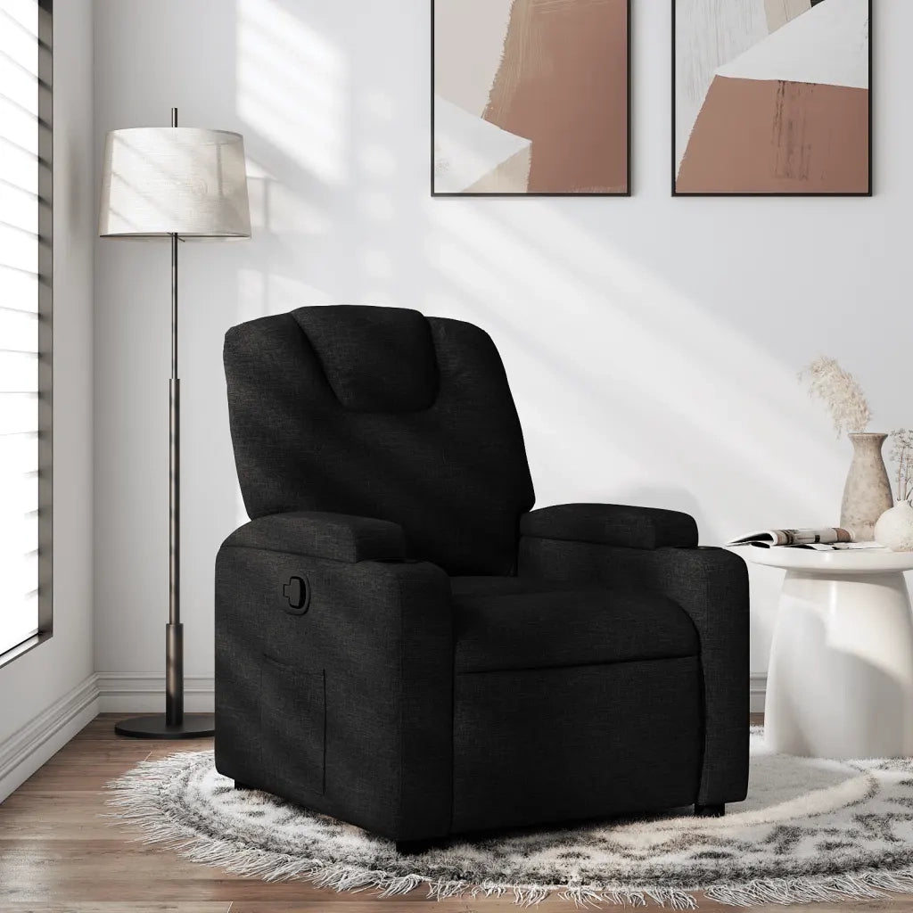 Poltrona Reclinabile in Tessuto Nero 372367
